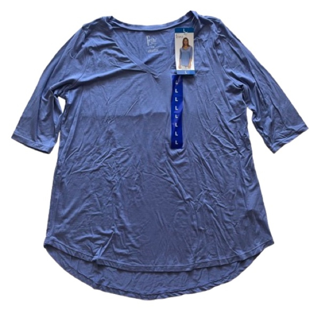Felina Womens High-Low Hem Tunic Top,  (BLEACHED DENIM,LARGE) NWT